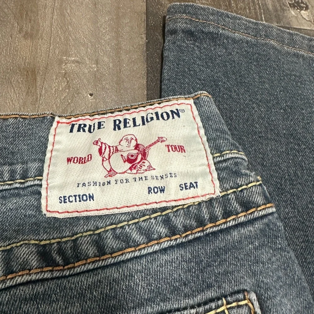 True Religion Jeans Men 36x31 Blue Medium Wash Billy Relaxed Bootcut Logo